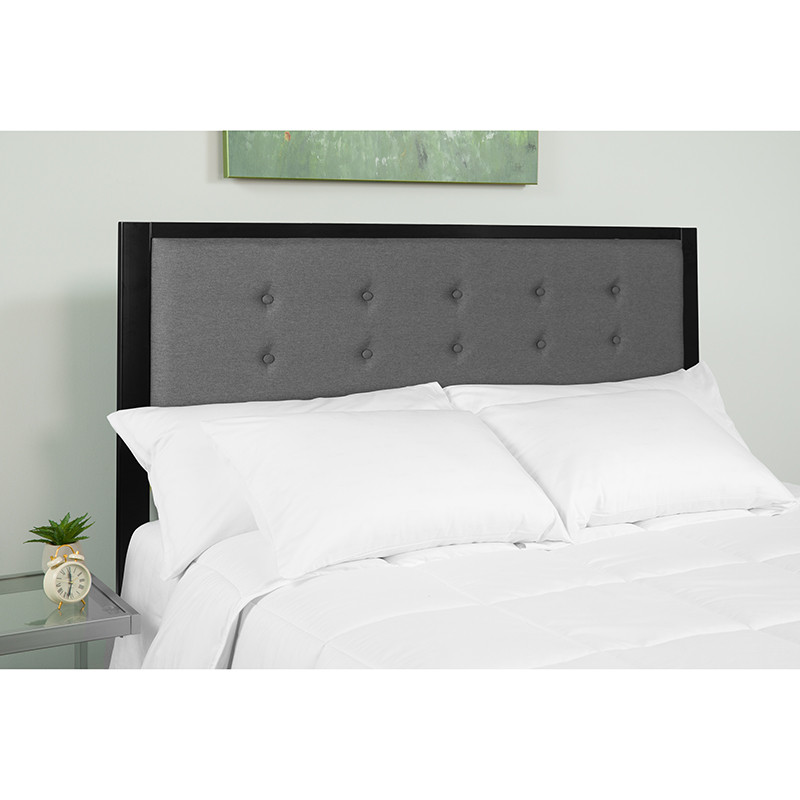 Bristol Metal Tufted Upholstered Queen Size Headboard in Dark Gray Fabric   Transitional   Headboards   by Beyond Design  ampMore  Houzz