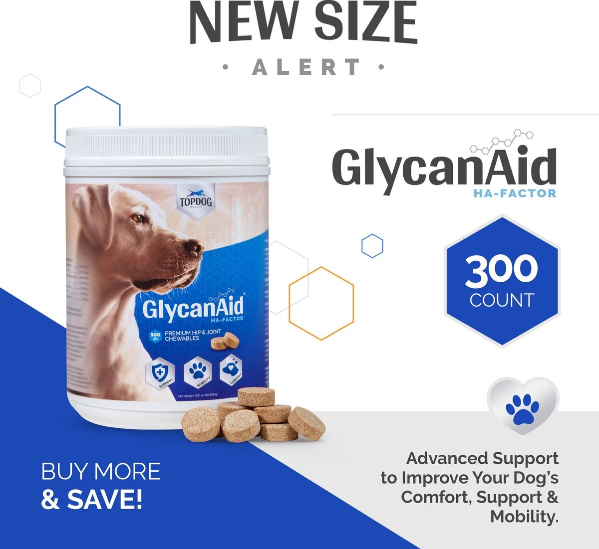 TopDog Health GlycanAid HA Factor Hip and Joint Chewables Dog Supplement