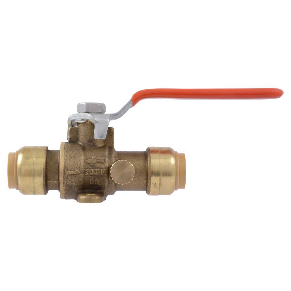 SharkBite 12 in. Push-to-Connect Brass Drop Ear Ball Valve with Drain 24615-0000LF