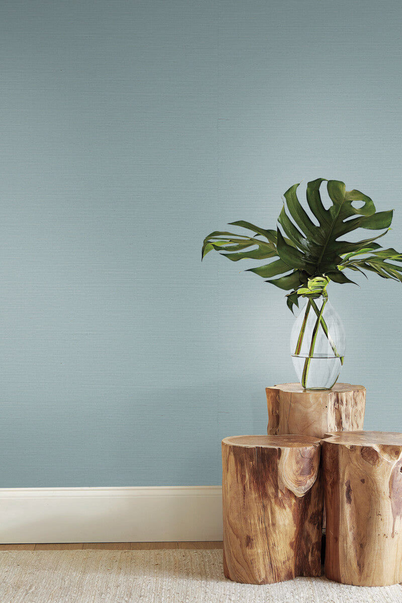 Makasa Sisal Wallpaper in Light Blue from the Blooms Second Edition