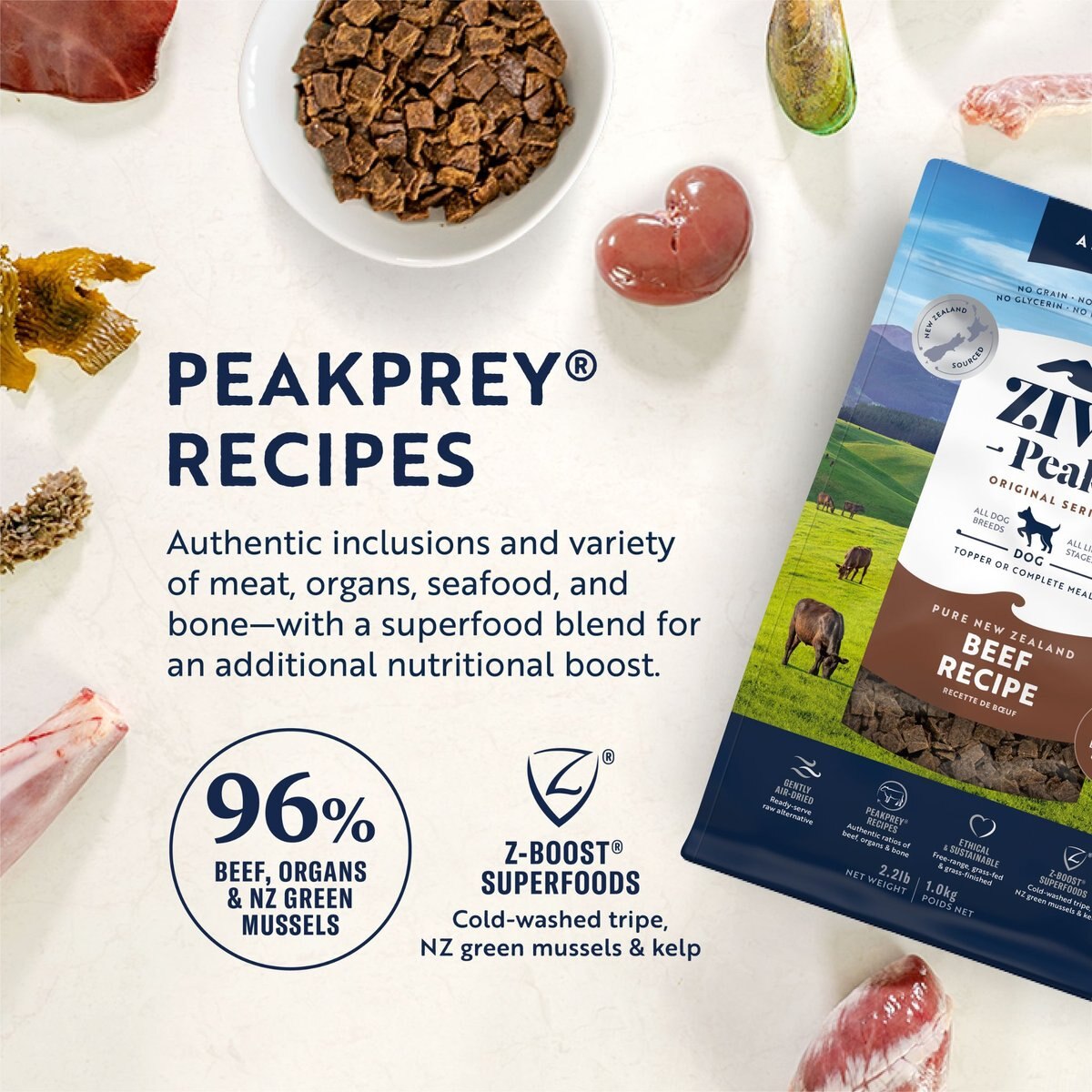 Ziwi Peak Beef Grain-Free Air-Dried Dog Food