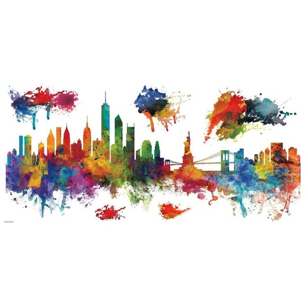 New York City Skyline Peel And Stick Giant Wall Decal Roommates