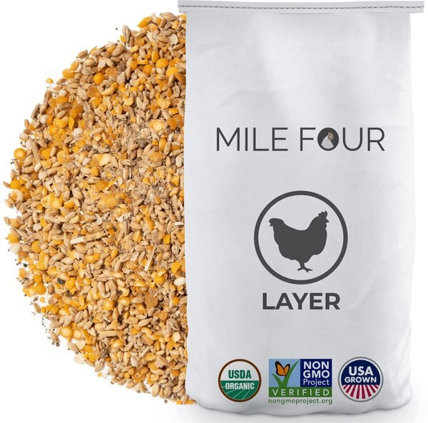 Mile Four 16% Organic Whole Grain Layer Chicken and Duck Feed