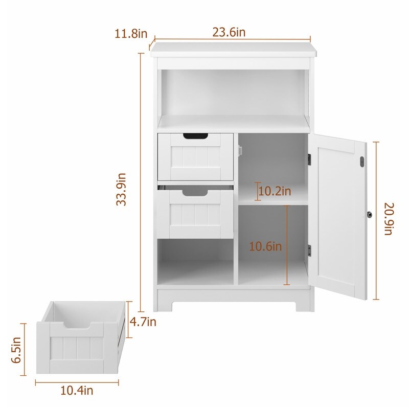 3 drawer Single Door Bathroom Storage Cabinet   23.62\