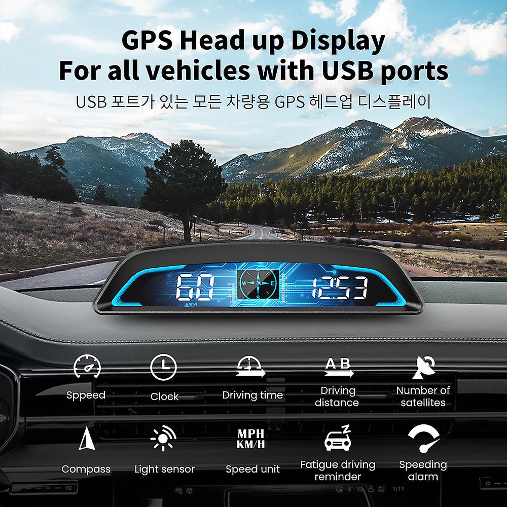 G3 Gps Car Hud Speedometer Head Up Display Digital Reminder Alarm， Speedometer， Electronics Accessories For All Cars