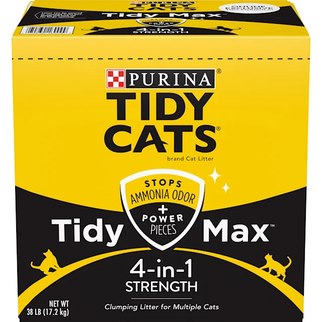 Purina Tidy Cats Clumping Max 4 in 1 Strength Multi Cat Litter， 38 lbs.