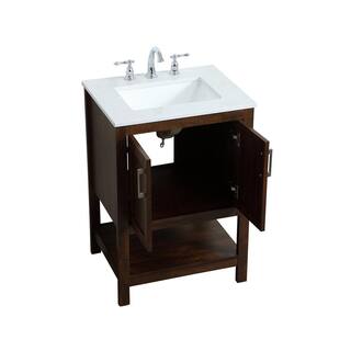 Timeless Home 24 in. W x 19 in. D x 34 in. H Single Bathroom Vanity in Espresso with Calacatta Quartz TH32024EX