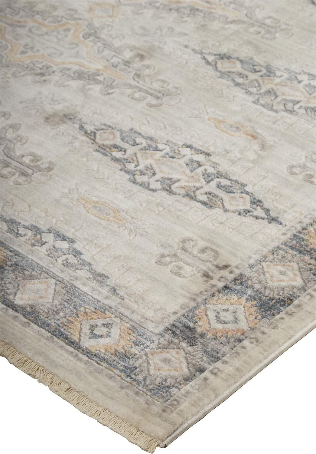 Dunlap Ivory and Blue Rug by BD Fine