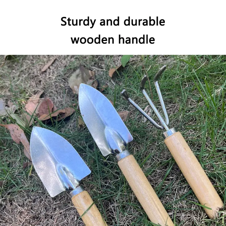 Stainless Steel Mini Shovel Gardening Tools Planting Flowers Wood Handle Gardening Tools Hand Digging Tools Set