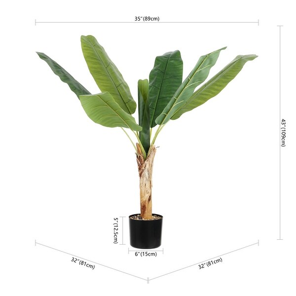 SAFAVIEH Faux Banana Leaf 40inch Potted Tree