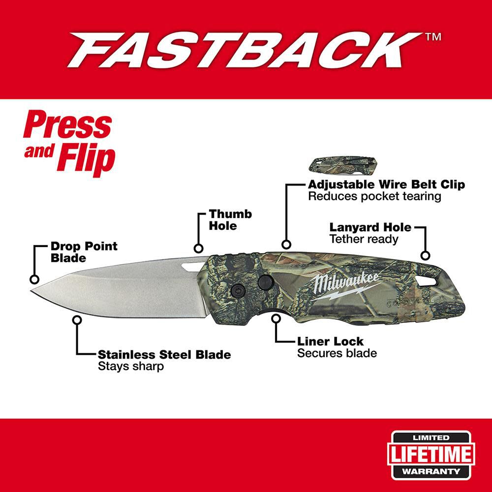 MW FASTBACK Camo Folding Knife 48-22-1524 from MW