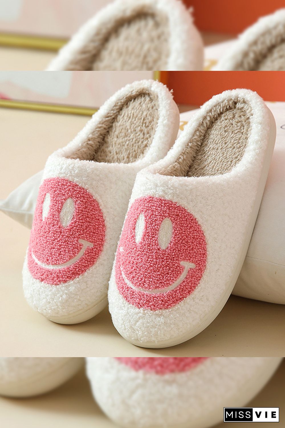 Smile Unisex Fluffy Slippers