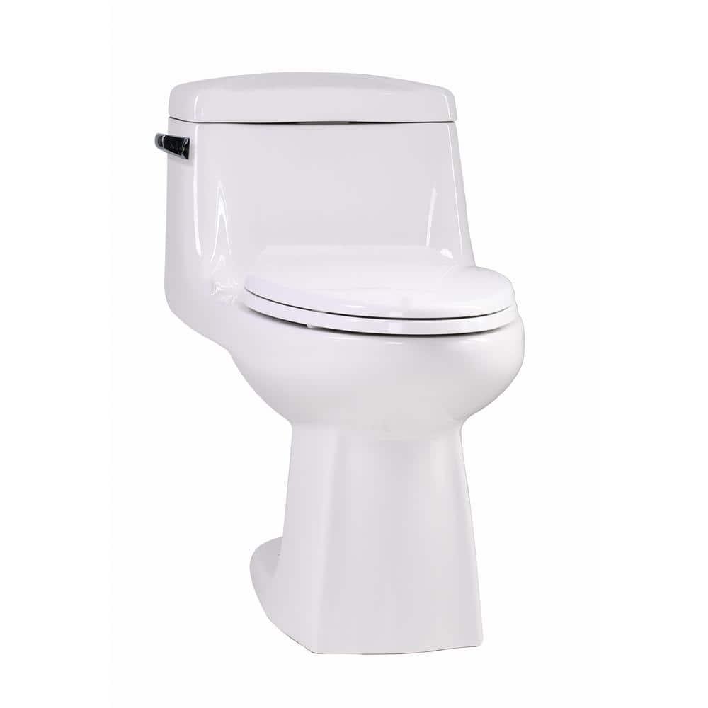 ANZZI Templar 1Piece 128 GPF Single Flush Elongated Toilet in White