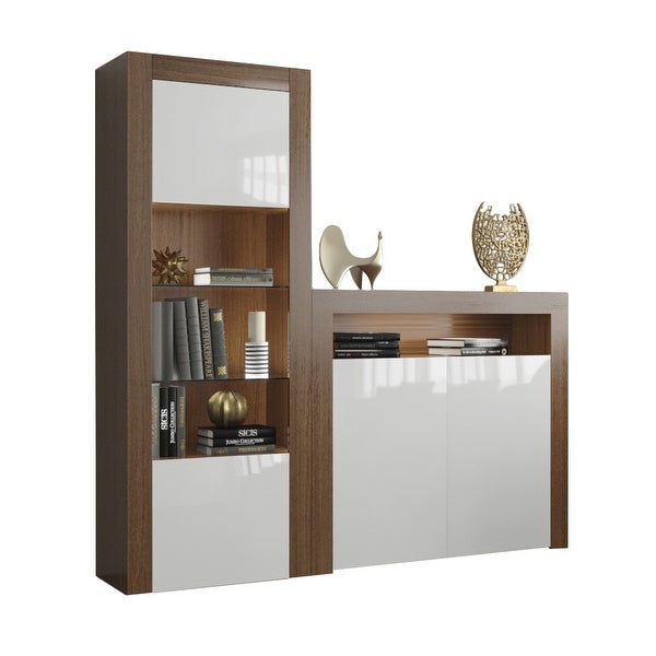 Milano Set 2D-BK Modern Wall Unit Entertainment Center