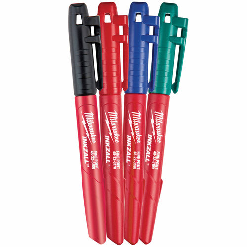 Milwaukee 48-22-3106 Inkzall Fine Point Colored Marker 4-Pack