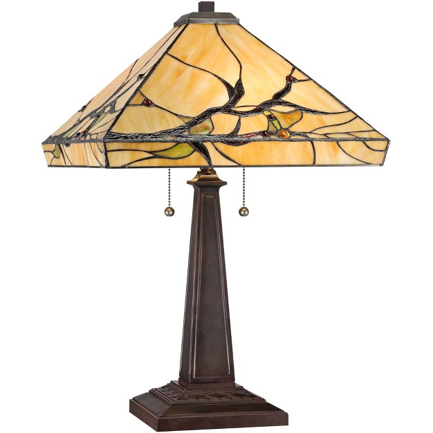 High Bronze Art Glass Square Shade For Bedroom Living Room Bedside Nightstand Office Family