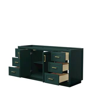 Wyndham Collection Miranda 65.25 in. W x 21.75 in. D x 33 in. H Single Bath Vanity Cabinet without Top in Green WCF292966SGDCXSXXMXX