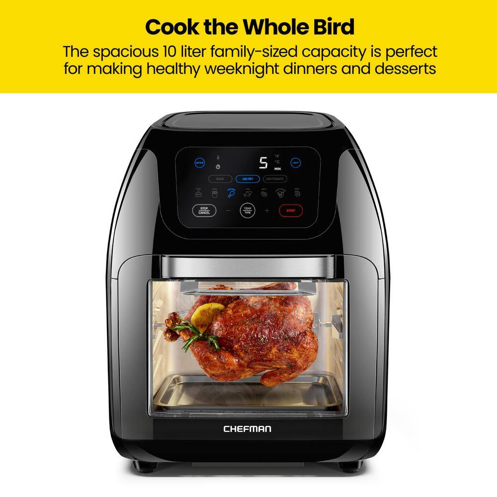 Chefman 10-Liter Digital Multifunction Air Fryer Plus Rotisserie Dehydrator Oven RJ38-10-RDO-V2