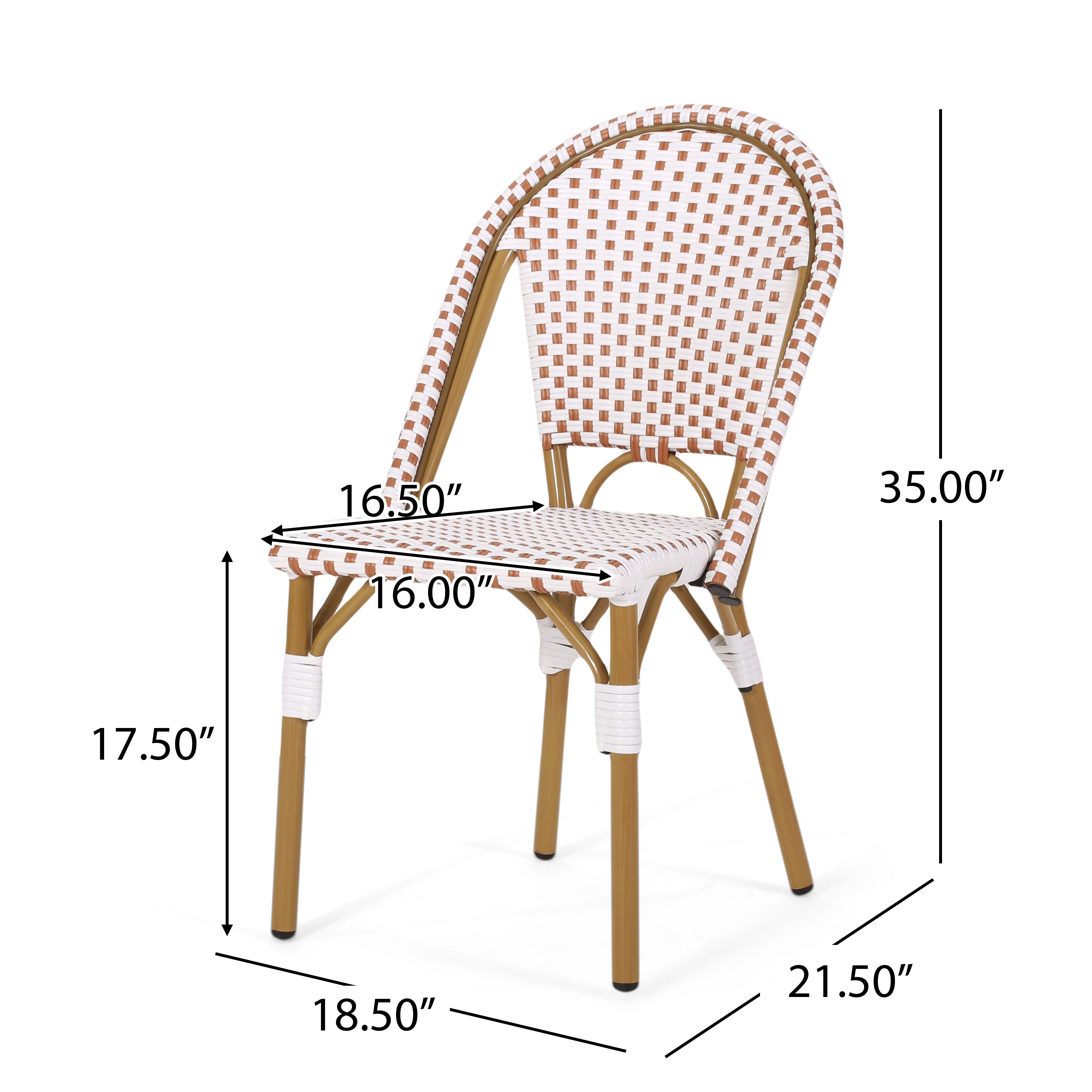 Brandy Outdoor French Bistro Chair, Set of 2