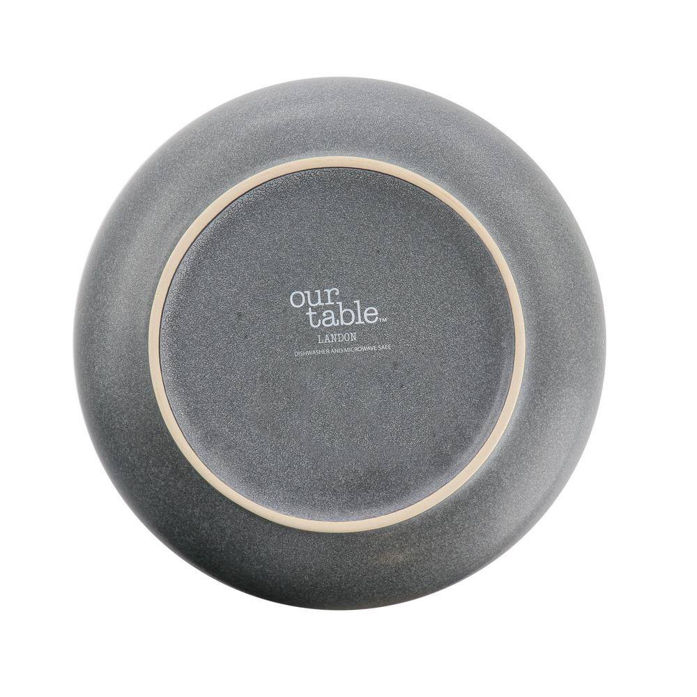 OUR TABLE Landon 9.2 in. 112 fl. oz. Truffle Gray Stoneware Round High Serving Bowl 985119922M