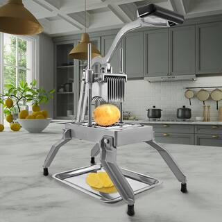 VEVOR Commercial Vegetable Fruit Dicer 38 in. Blade Onion Cutter Heavy Duty Stainless Steel Chopper Tomato Slicer with Tray QPJDGNSD3-8YCBLX1V0