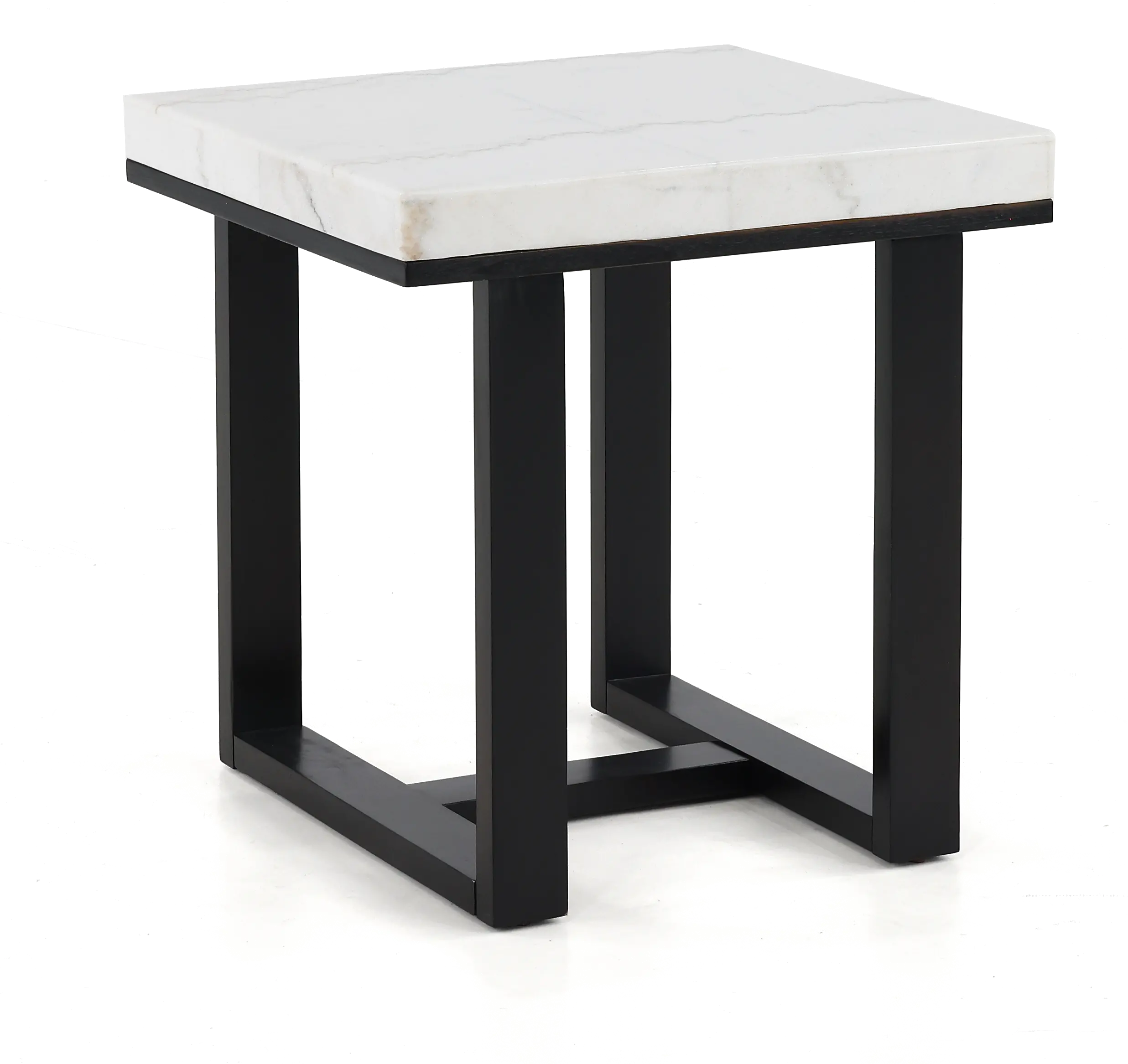 Lucca Dark Espresso and White Marble End Table