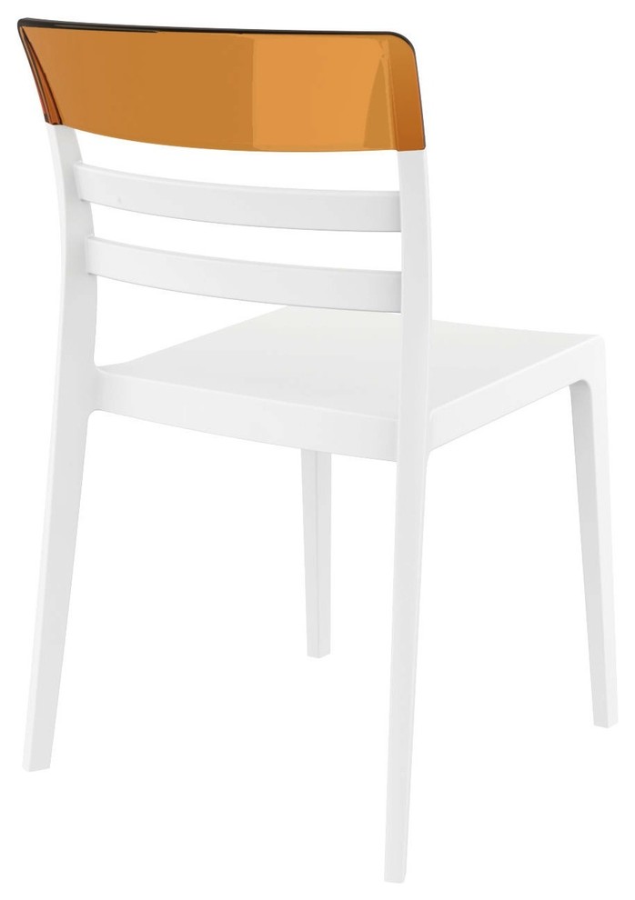 Moon Dining Chair  White Transparent Amber  Set of 2   Contemporary   Outdoor Dining Chairs   by Compamia  Houzz