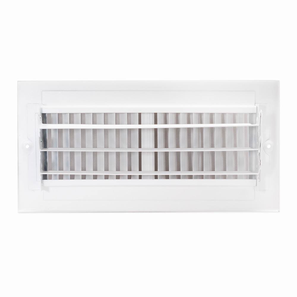 EZ-FLO 10 in. x 4 in. 2-Way Steel WallCeiling Register White 61609