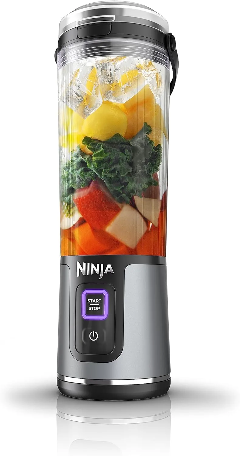 Ninja BC51NV Blast Portable Blender, Cordless, 18oz. Vessel, Personal Blender-for Shakes & Smoothies, BPA Free, Leakproof-Lid & Sip Spout, USB-C Rechargeable, Dishwasher Safe Parts, Denim Blue