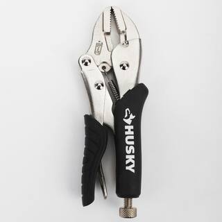 Husky 7 in. Straight Jaw Locking Pliers with Rubber Grip 122S7SCN