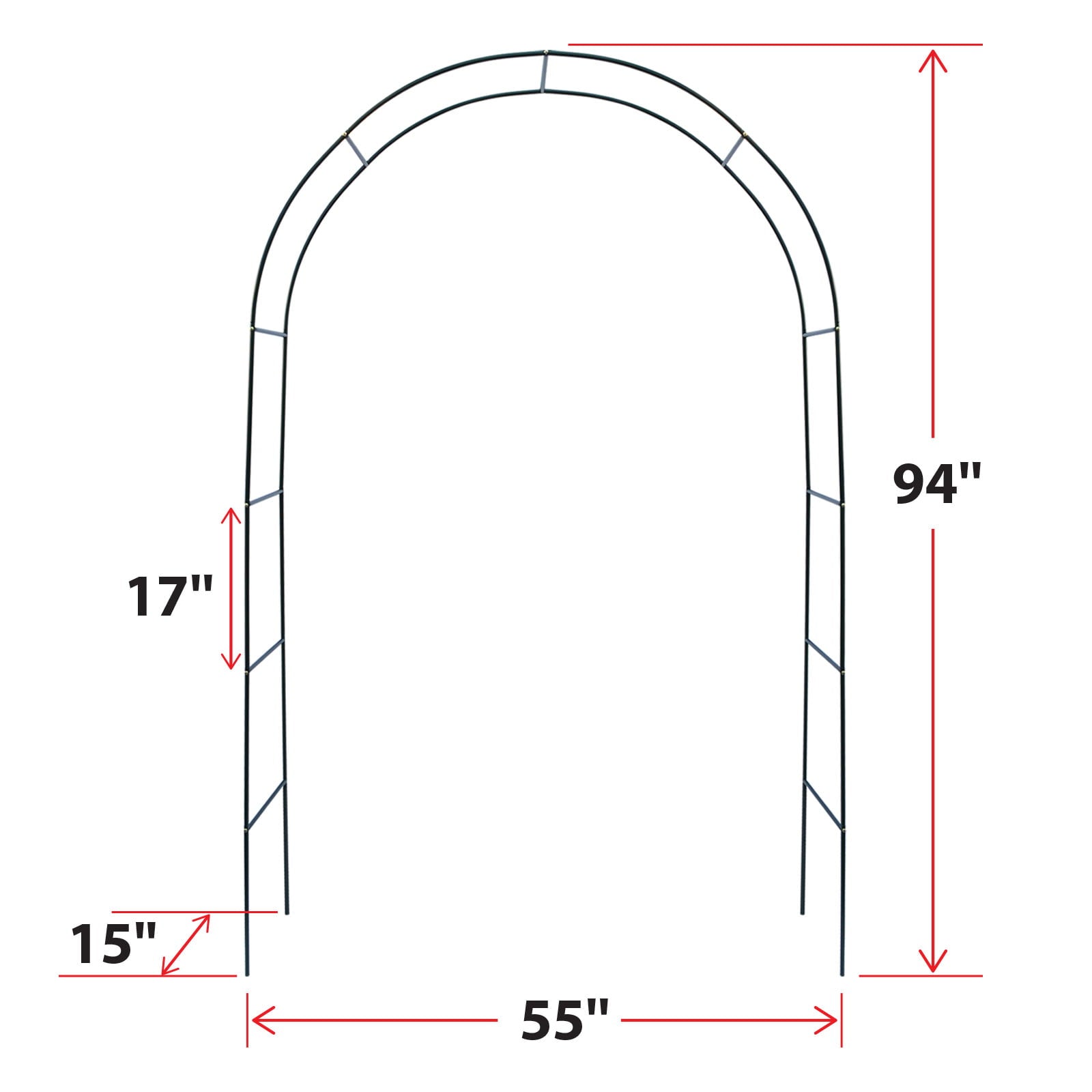 YardGrow 7.9' High Steel Garden Arch Trellis Arbor for Various Climbing Plants Rose Bridal Party Wedding Decoration