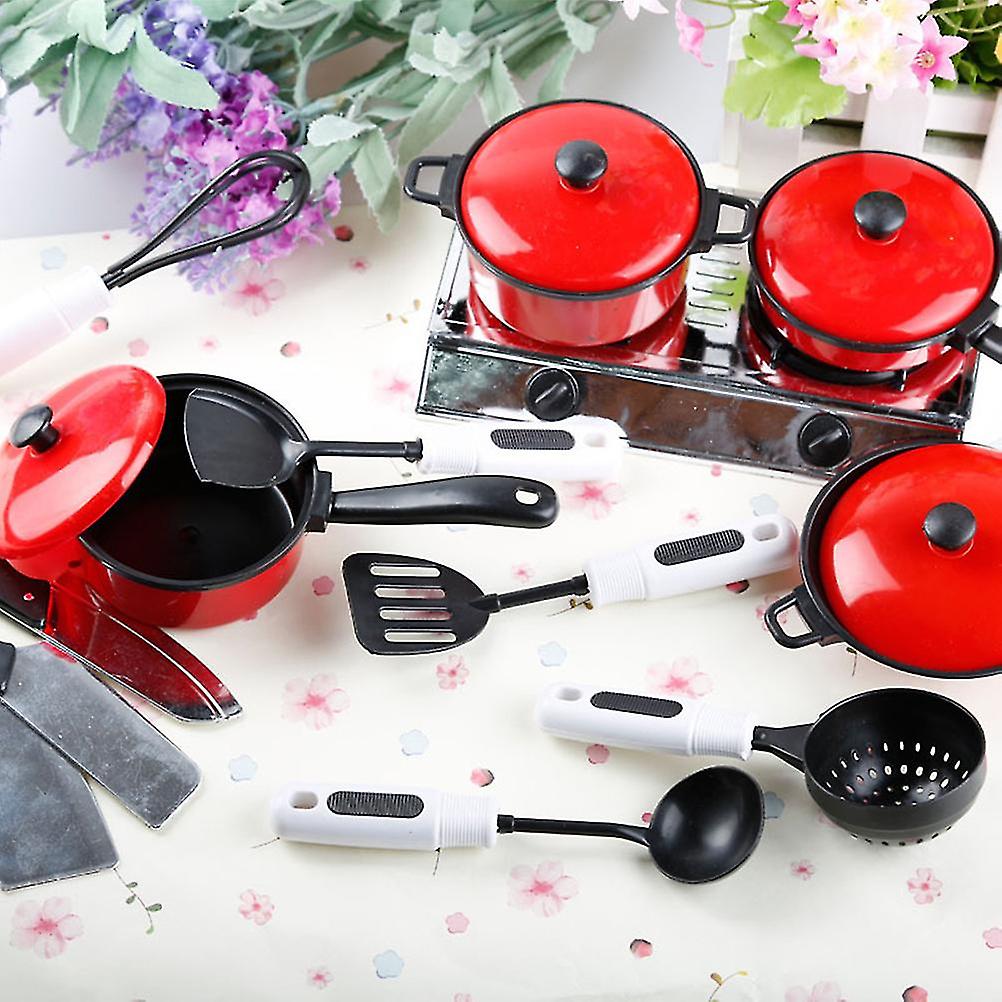 13pcs/Set Kitchen Red Cutlery Toys Baby Suit Playing Function Cooking Utensils Educational Toys