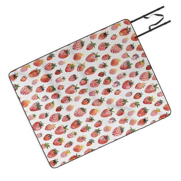 Ninola Design Strawberries Countryside Summer Picnic Blanket Deny Designs