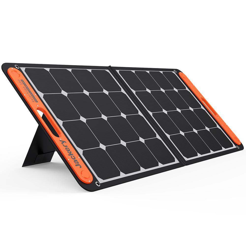 Jackery SolarSaga 100-Watt Portable Solar Panel for Explorer 29055088010001500 Power Station with built-in 2 USB Outputs HTO587DG-USA