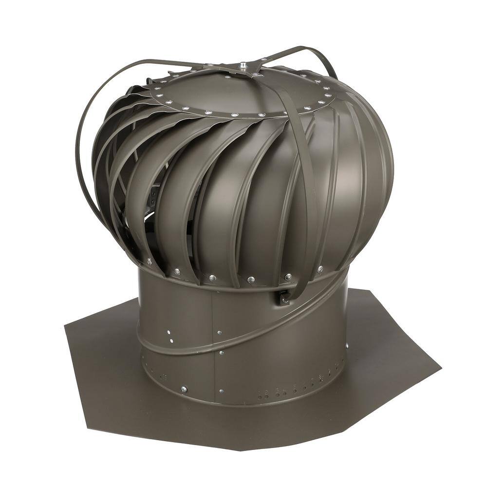 Air Vent 12 in. Weatherwood Aluminum Externally Braced Wind Roof Turbine TOB12SWW