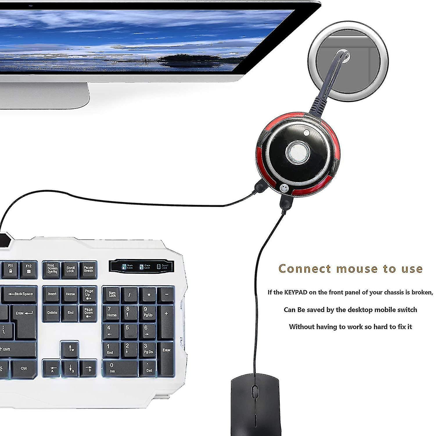 Pc External Power Button， Desktop Computer Power Button， Reset Switch， External Remote Control Box