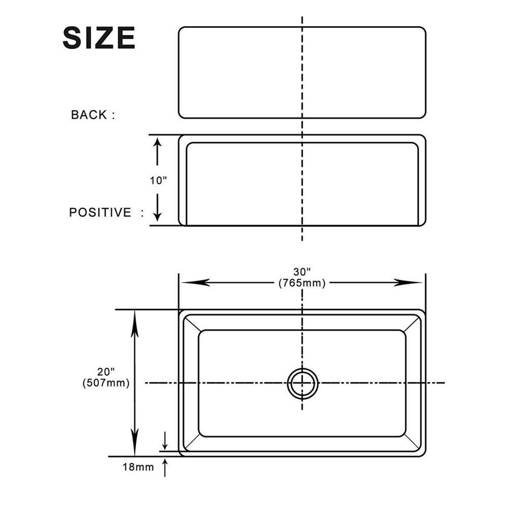 JimsMaison White Fireclay 30 in. Single Bowl Farmhouse Apron Kitchen Sink with Bottom Grid JMAWKS02-3020