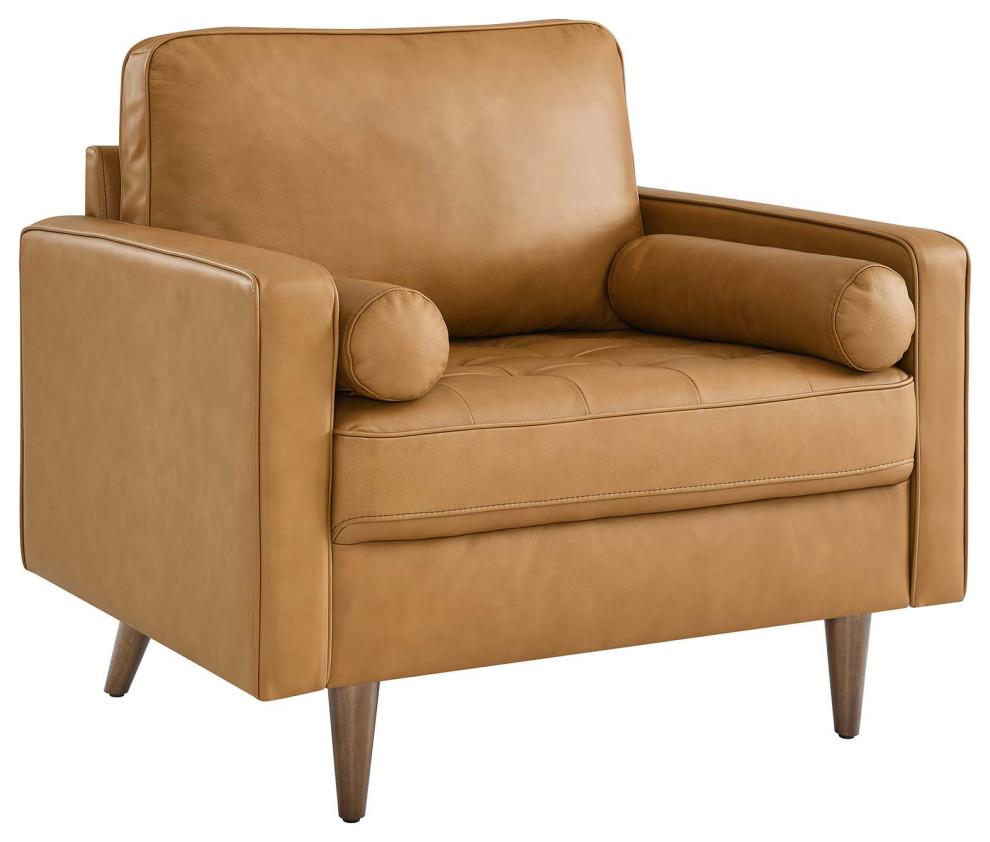 Valour Leather Armchair   Midcentury   Armchairs And Accent Chairs   by Modway  Houzz