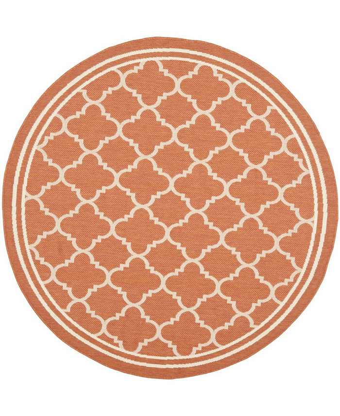 Safavieh Courtyard CY6918 Terracotta and Bone 5'3 x 5'3 Sisal Weave Round Outdoor Area Rug