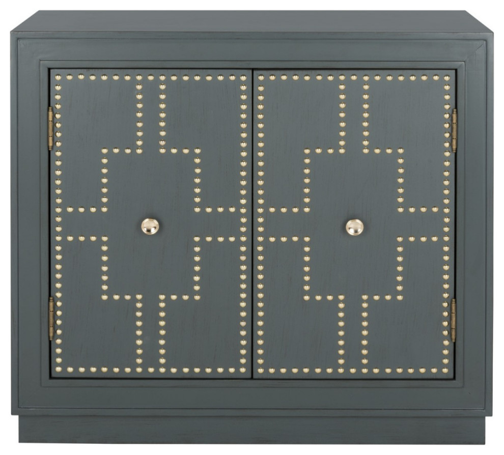 Liza 2 Door Chest Steel Teal/ Gold   Modern   Accent Chests And Cabinets   by Virgil Stanis Design  Houzz