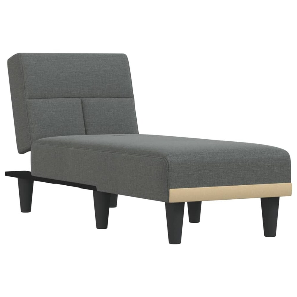 vidaXL Chaise Longue Dark Gray Fabric   21.7\