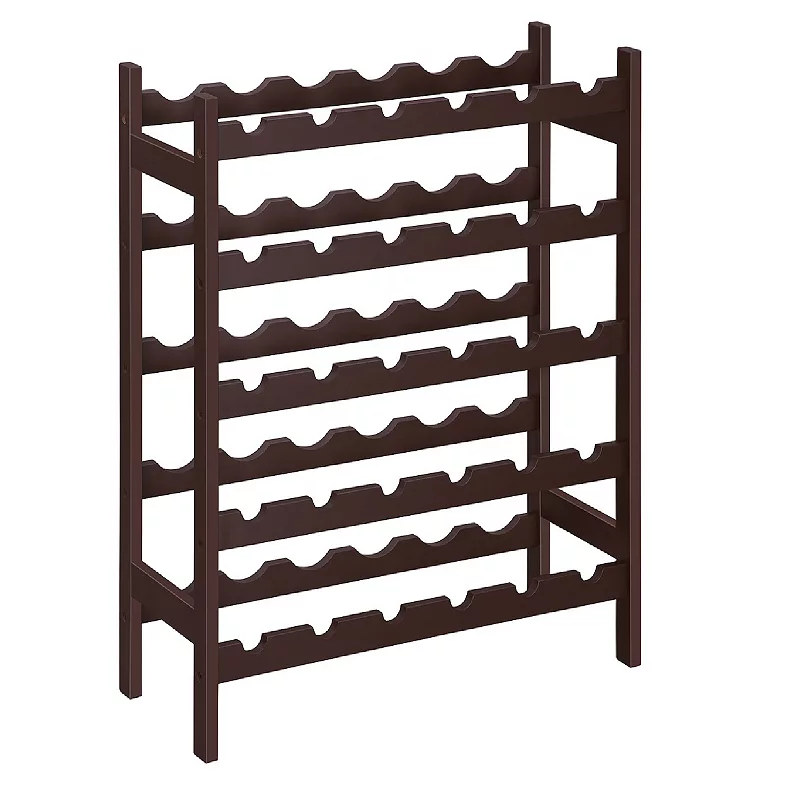 Wicker Wine Rack， 5-Tier Storage Shelf， Holds 30 Bottles