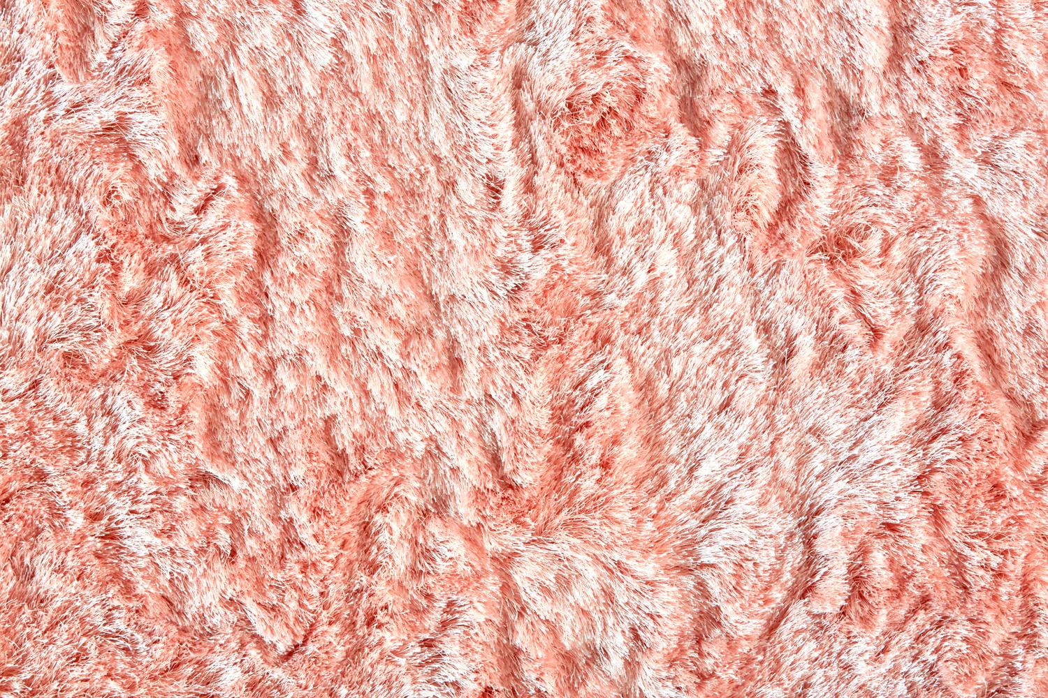 Freya Plush Shag Rug with Metallic Sheen， Salmon Pink， 2ft x 3ft-4in Accent Rug