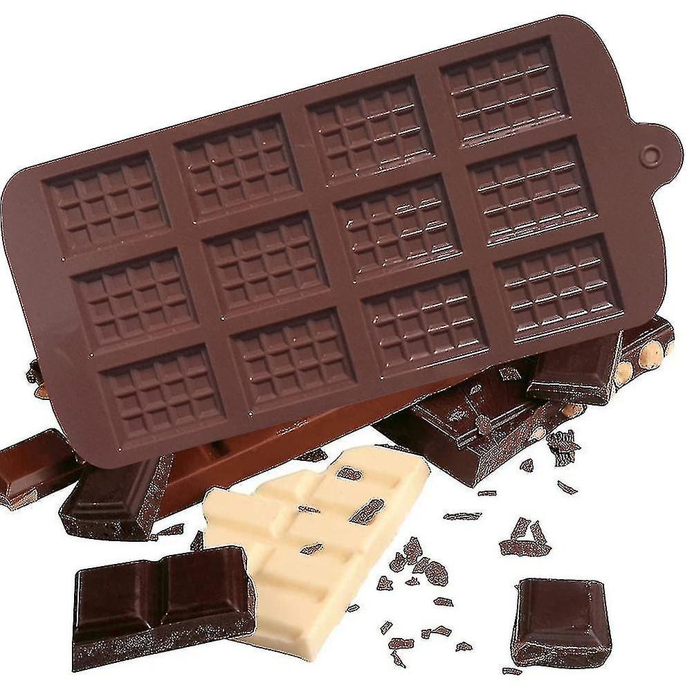 Silicone Chocolate Candy Molds Waffle 12 Grids Bpa Free， Reusable