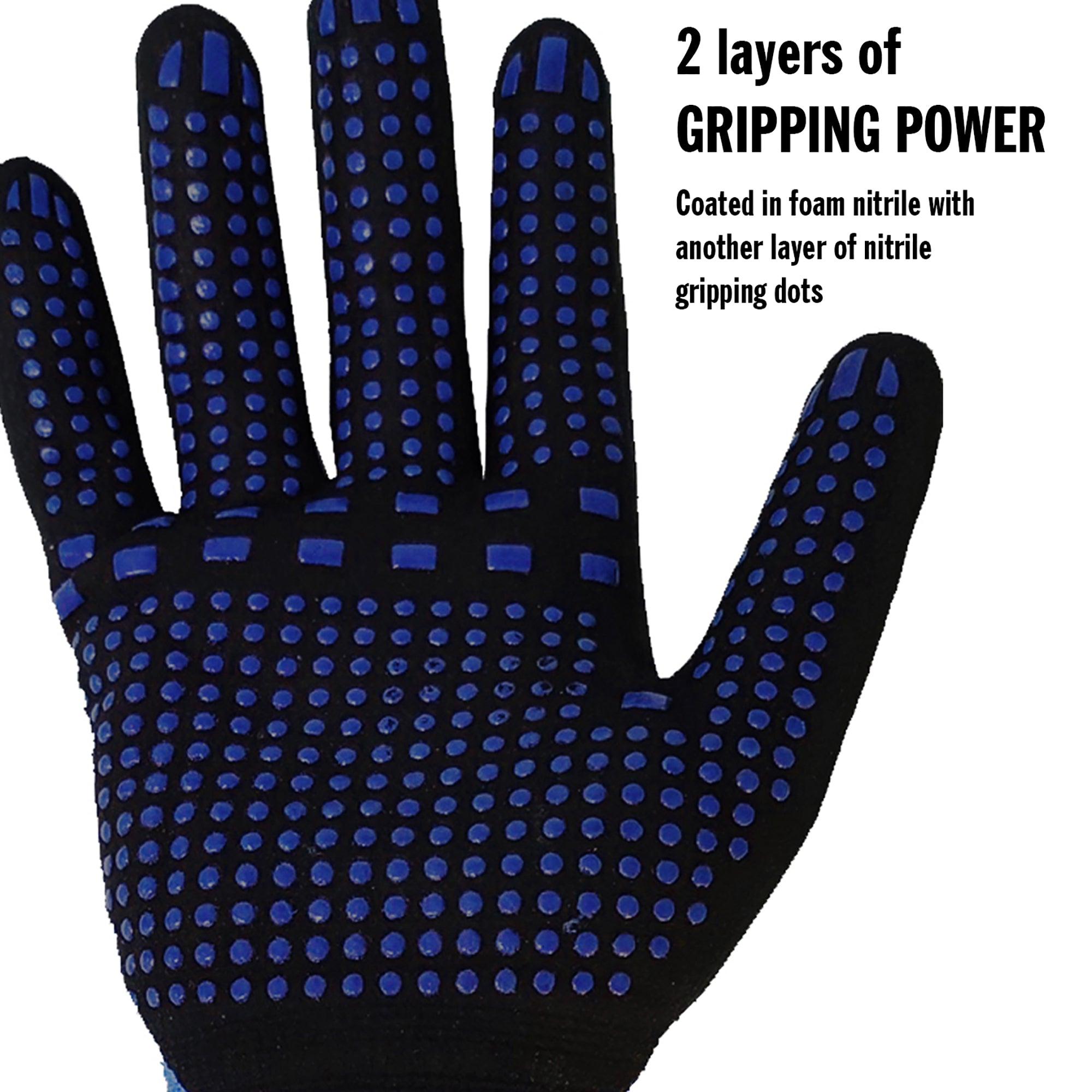 MidWest Gloves & Gear, Unisex, 6 Pack of Max Grip™ Gloves, Blue in color, Size SM