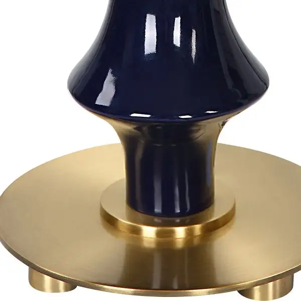 Uttermost Coil Sculpted Blue Table Lamp - 15 W X 28.75 H X 15 D (in)