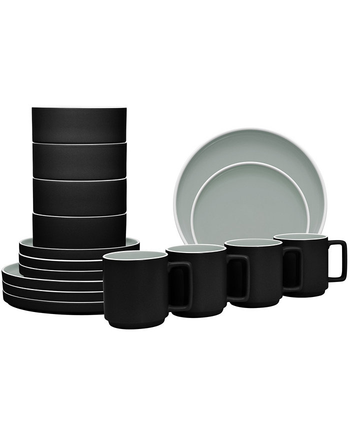 Noritake ColorTrio Stax 16 Piece Dinnerware Set Service for 4