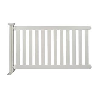 Zippity Outdoor Products 65.5 in. x 38 in. Davidson Hinged White Vinyl Portable Event Spaced Picket Fence Kit ZP19062