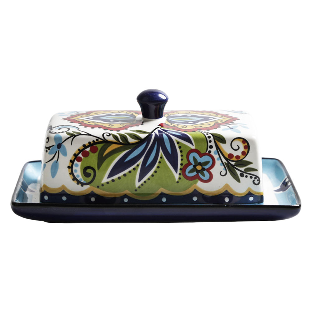 OUNONA 1pc Ceramic Dish Food Service Plate Butter Dish Cheese Box Design Food Dish