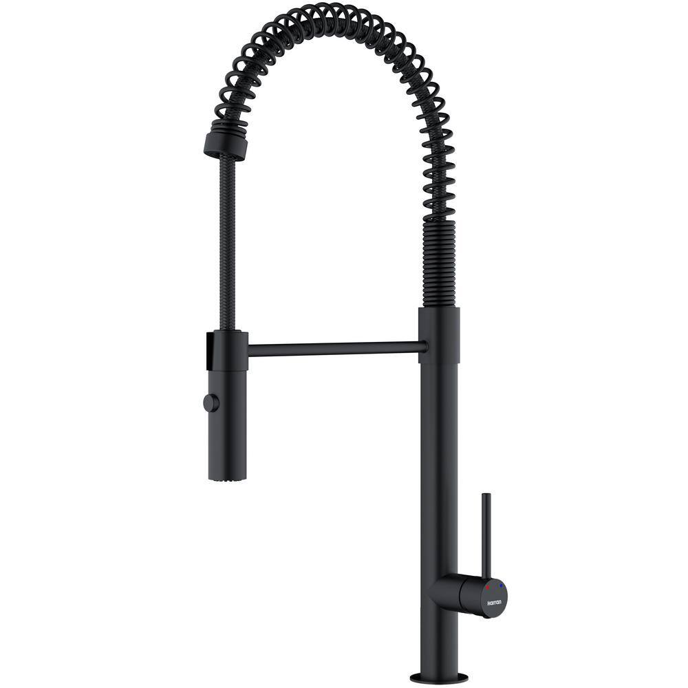 Karran Bluffton Single-Handle Pull-Down Sprayer Kitchen Faucet in Matte Black KKF220MB